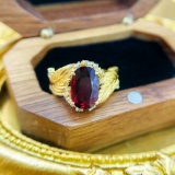14k Gold 2.40 Ctw Natural Ruby & Diamond Ring