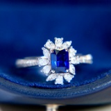 14k Gold 1.85 Ctw Natural Sapphire & Diamond Ring