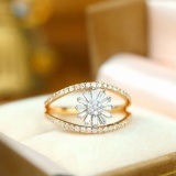 14k Gold 0.50 Ct Natural H Diamond Ring
