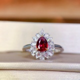 14k Gold 1.29 Ctw Natural Ruby & Diamond Ring