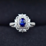 14k Gold 1.83 Ctw Natural Sapphire & Diamond Ring