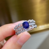 14k Gold 2.24 Ctw Natural Sapphire & Diamond Ring