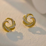 14k Gold 0.5 Ct Natural H Diamond Earrings