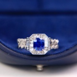 14k Gold 1.76 Ctw Natural Sapphire & Diamond Ring