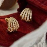 14k Gold 0.62 Ct Natural H Diamond Earrings