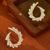 14k Gold 0.42 Ct Natural H Diamond Earrings