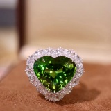 14k Gold 10.78 Ctw Natural Tourmaline & Diamond Ring