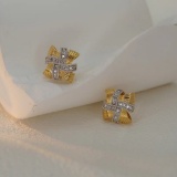 14k Gold 0.2 Ct Natural H Diamond Earrings