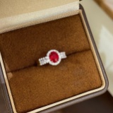 14k Gold 1.32 Ctw Natural Ruby & Diamond Ring