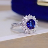 14k Gold 3.56 Ctw Natural Sapphire & Diamond Ring/pendant