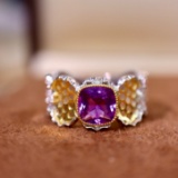 14k Gold 1.27 Ctw Natural Sapphire & Diamond Ring