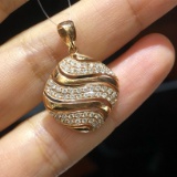 14k Gold 0.55 Ct Natural H Diamond Pendant