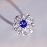 14k Gold 2.35 Ctw Natural Sapphire & Sapphire Ring