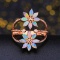14k Gold 1.03 Ctw Natural Opal & Diamond & Art Deco Ring