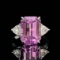 14k Gold 5.75 Ctw Natural Kunzite & Sapphire & Solitaire Ring