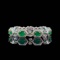 14k Gold 10.61 Ctw Natural Emerald & Diamond Bracelet