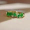 14k Gold 0.80 Ctw Natural Emerald & Diamond Ring