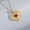14k Gold 0.98 Ctw Natural Ruby & Diamond Pendant