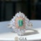 Gia Certified 14k Gold 1.43 Ctw Natural Green Diamond & Diamond Ring/pendant