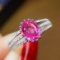 14k Gold 1.50 Ct Natural Padparadscha Sapphire & Diamond Ring