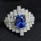 14k Gold 3.10 Ctw Natural Sapphire & Diamond Ring