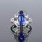 14k Gold 2.58 Ctw Natural Sapphire & Diamond Ring