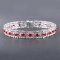 14k Gold 6.59 Ctw Natural Ruby & Diamond Bracelet