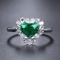 14k Gold 2.01 Ctw Natural Tsavorite & Diamond & Cocktail Ring