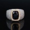 14k Gold 5.22 Ctw Vivid Blue Natural Sapphire & Diamond Ring