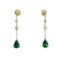 14k Gold 0.98 Ctw Natural Tsavorite & Diamond Earrings