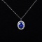 14k Gold 1.18 Ctw Natural Sapphire & Diamond Necklace