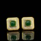 14k Gold 1.52 Ctw Natural Emerald & Diamond Earrings