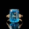 14k Gold 5.98 Ctw Natural Topaz & Diamond & Solitaire Ring
