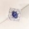14k Gold 2.10 Ctw Natural Sapphire & Diamond Ring