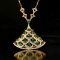 14k Gold 2.38 Ctw Natural Emerald & Diamond Pendant