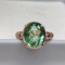 14k Gold 5.55 Ct Natural Tourmaline & Diamond & Solitaire Ring