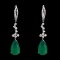 14k Gold 6.92 Ctw Natural Emerald & Diamond Earrings