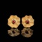 14k Gold 0.22 Ct Natural Ruby Earrings