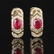 14k Gold 1.93 Ctw Natural Ruby & Diamond Earrings