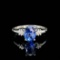 14k Gold 1.65 Ct Natural Sapphire & Diamond & Solitaire Ring
