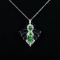 14k Gold 1.34 Ctw Natural Tsavorite & Diamond Pendant