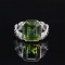 14k Gold 4.77 Ctw Natural Tourmaline & Diamond & Solitaire Ring