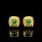 14k Gold 0.43 Ctw Natural Emerald & Diamond Earrings