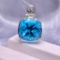 14k Gold 20.25 Ct Natural Topaz & Diamond Pendant