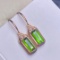 14k Gold 4.25 Ct Natural Tourmaline & Diamond Earrings