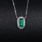 14k Gold 0.64 Ctw Natural Emerald & Diamond Necklace