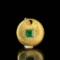 14k Gold 0.30 Ctw Natural Emerald & Diamond Pendant