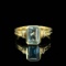 14k Gold 1.22 Ct Natural Aquamarine & Solitaire Ring