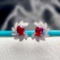 14k Gold 1.23 Ct Natural Ruby & Diamond Earrings