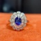 14k Gold 1.10 Ct Natural Sapphire & Diamond & Sapphire & Cocktail Ring/pendant